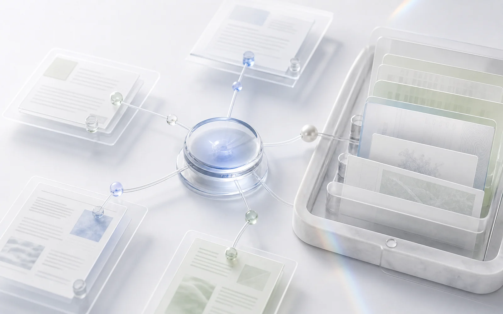 Evidence instrument connecting source documents to a central traceable claim